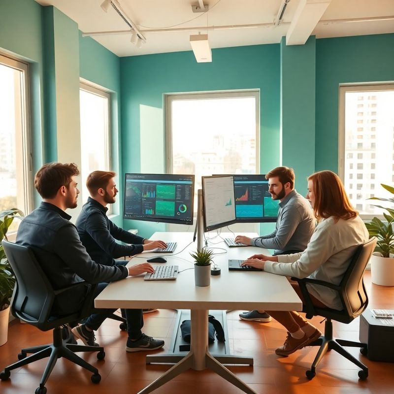 Equipo de ingenieros de Estudio Martínez en su estudio de Barcelona
